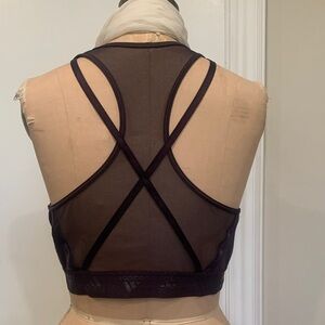 Adidas Women's Dark purple Mesh Strappy Sports Bra